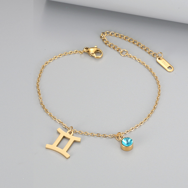 Vintage Style Constellation Bracelet Featuring Blue Zircon Inlay - Image 6