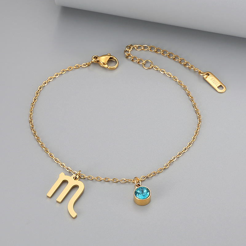 Vintage Style Constellation Bracelet Featuring Blue Zircon Inlay - Image 9