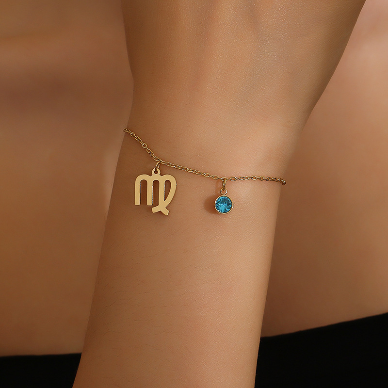 Vintage Style Constellation Bracelet Featuring Blue Zircon Inlay - Image 11