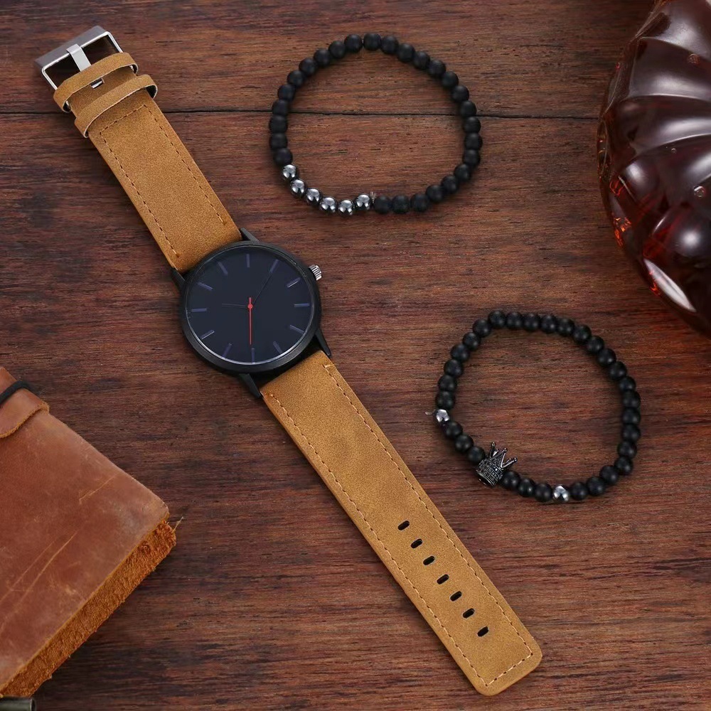 Large Dial Men's Casual Frosted Belt Quartz Watch with Simple Scale Crown Bracelet - Image 7