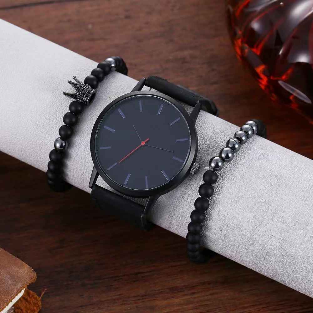 Large Dial Men's Casual Frosted Belt Quartz Watch with Simple Scale Crown Bracelet - Image 9