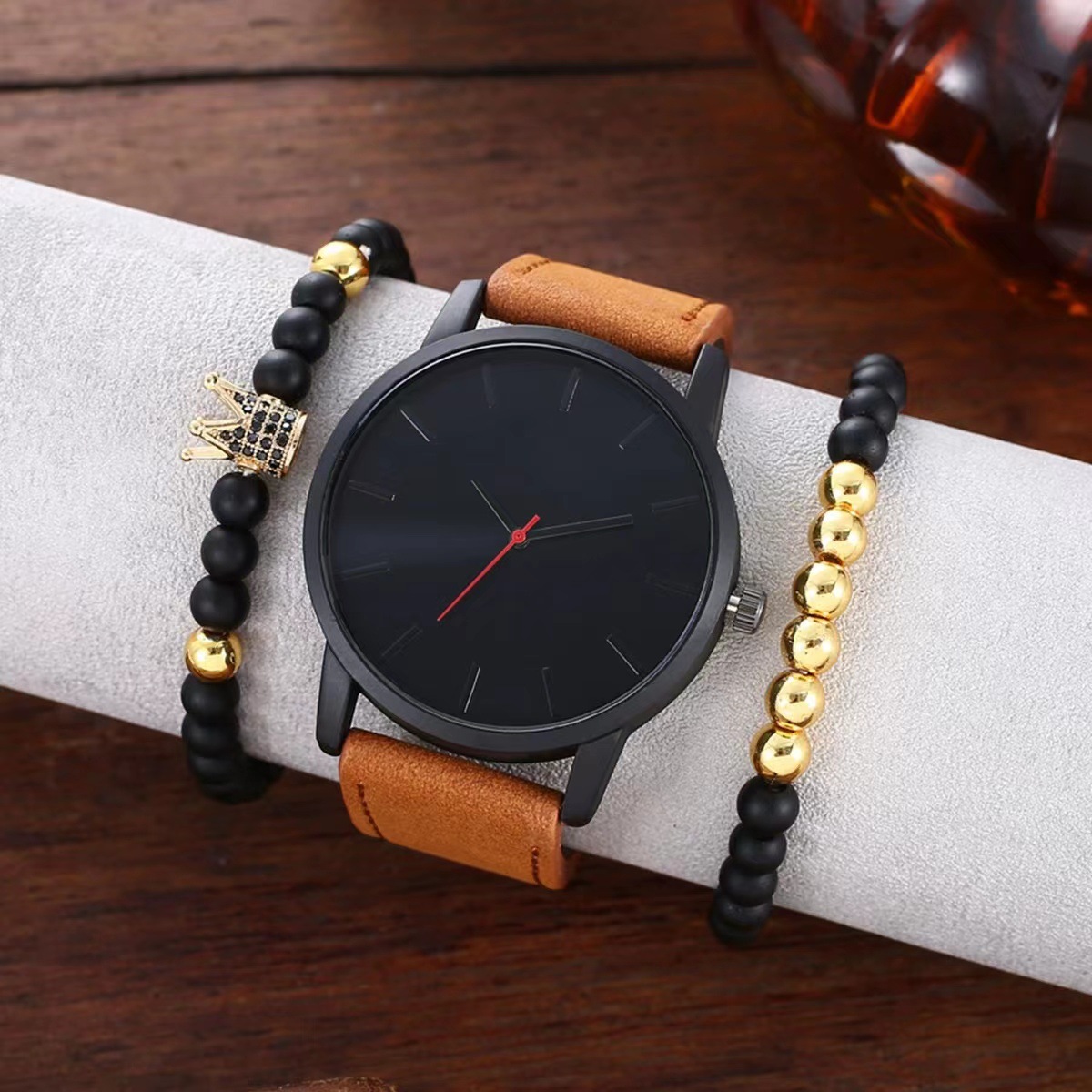 Large Dial Men's Casual Frosted Belt Quartz Watch with Simple Scale Crown Bracelet - Image 11