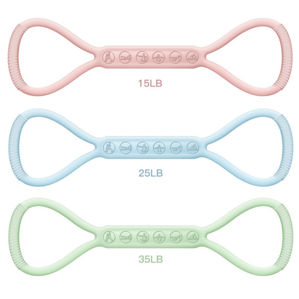 8-Character Puller: Silicone Yoga Mini Resistance Band Kit - Set of 3 for Lower Body Strength with Light, Medium, & Heavy Loops for Legs and Booty - Image 9