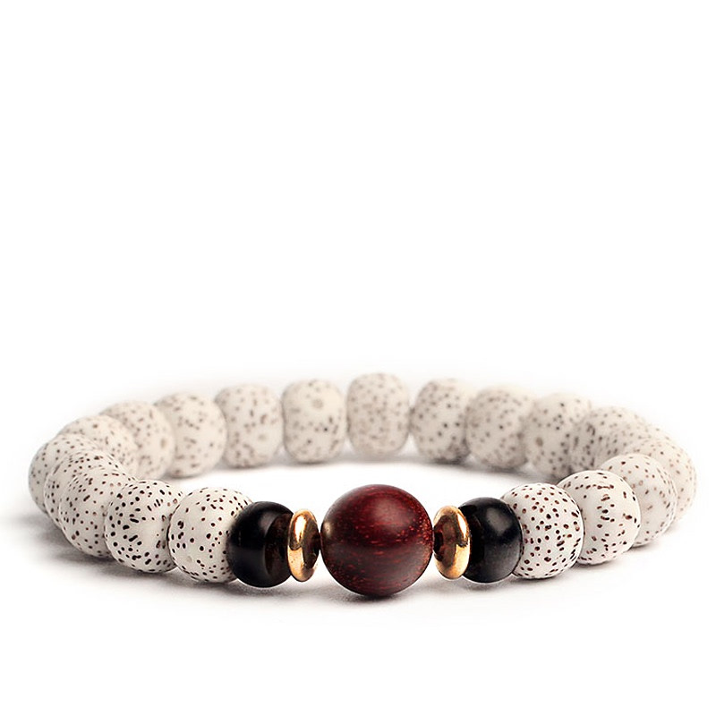 Bodhi Seed Root Single Circle Beaded Bracelet | Unique Bead Jewelry - Image 3