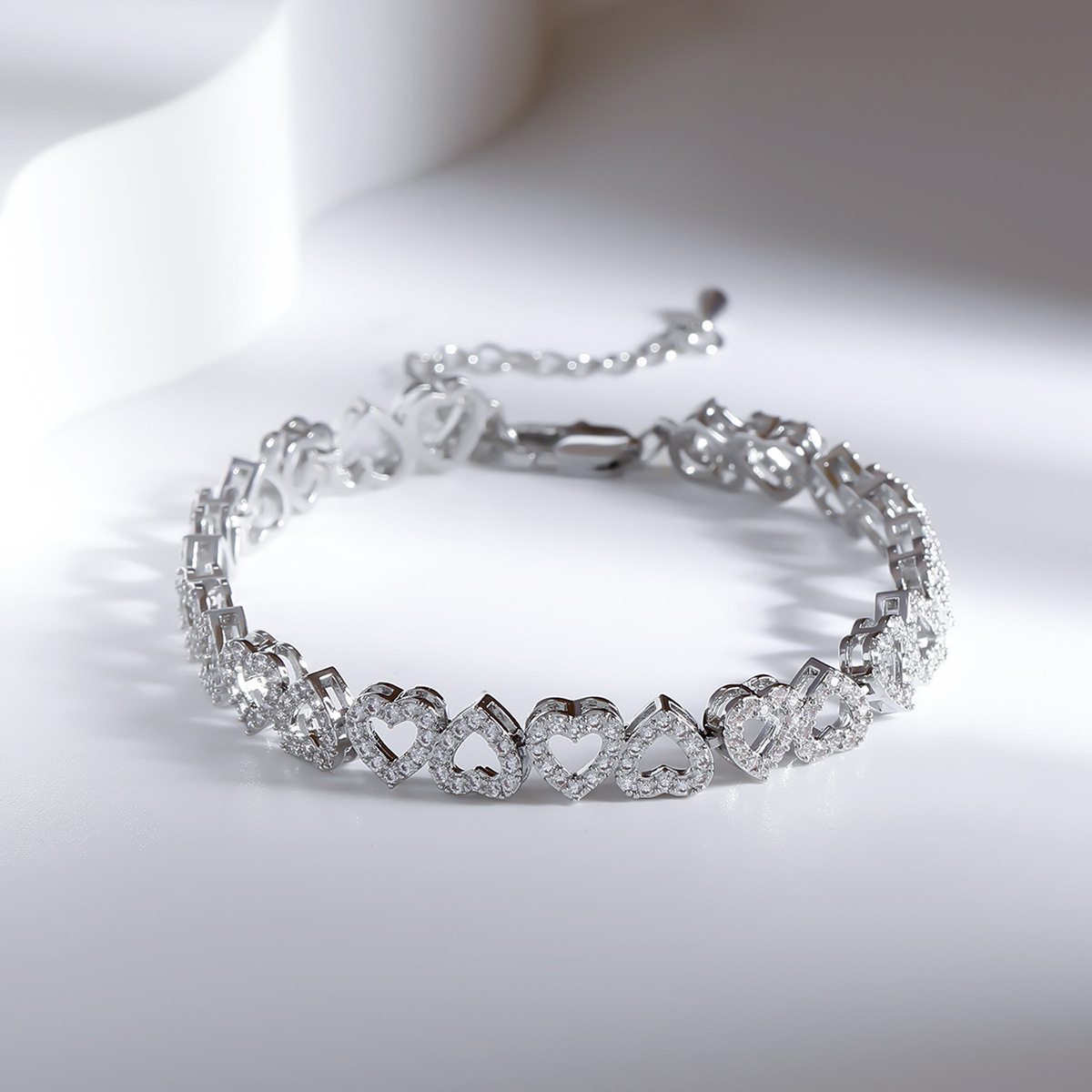 Girl's Premium Diamond Bracelet Featuring a Stunning Full Diamond Heart - Image 3