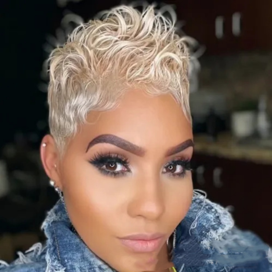 Trendy Short Roll European & American Style Wig for a Chic Look - Image 3