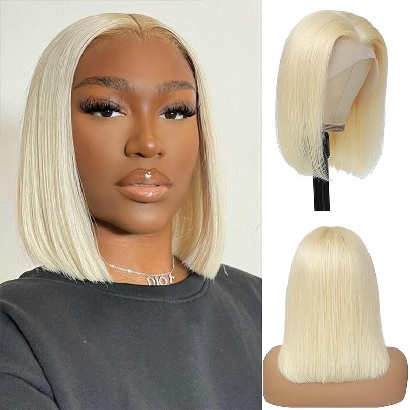 4x4 Lace Closed Non-toxic Synthetic Wig, 10-inch Straight Wave, Non-adhesive Lace Front Piece for Versatile Styling - Image 3
