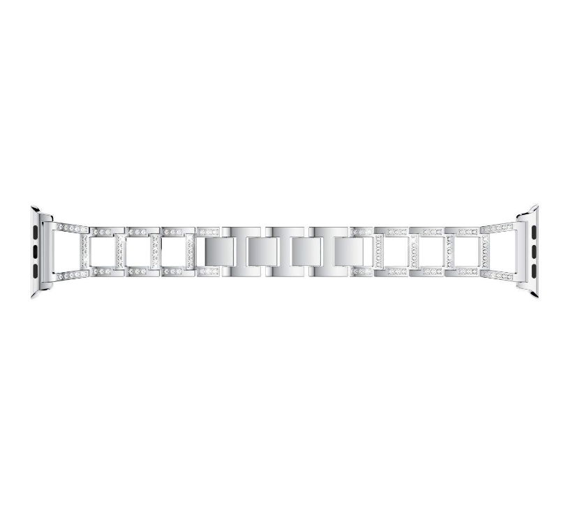 Stylish Trapezoidal Stainless Steel Diamond Watch Band for Elegance and Durability - Image 3