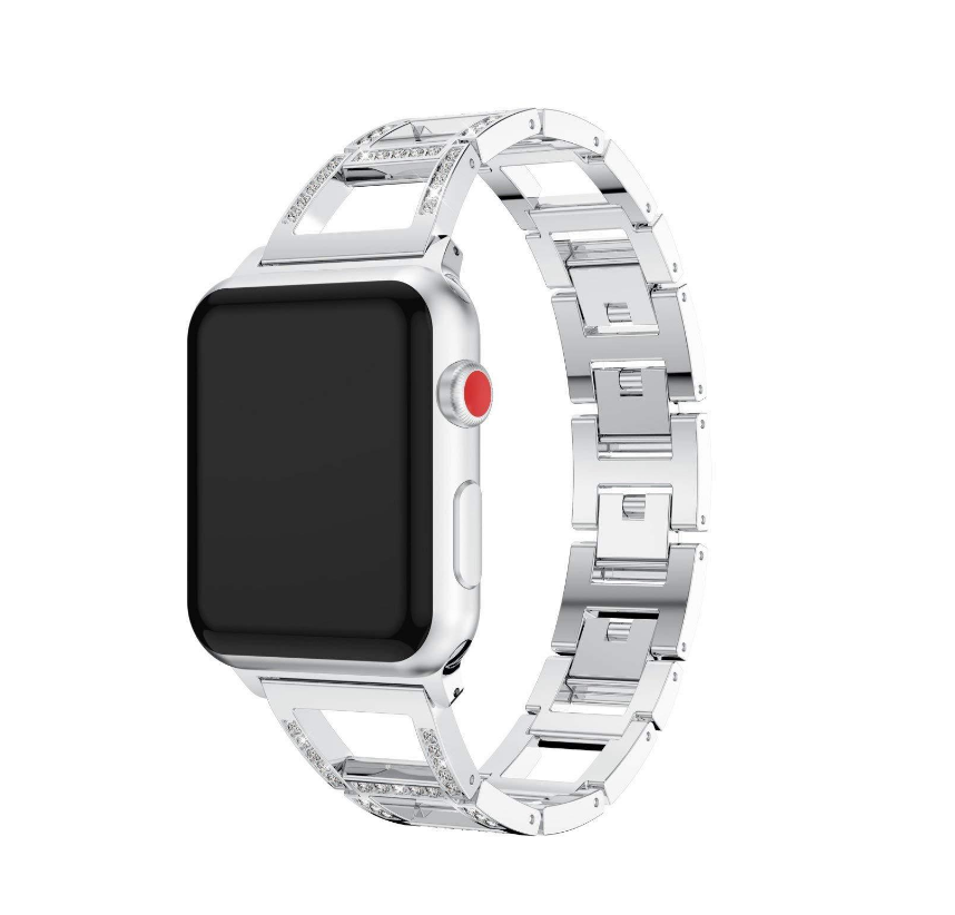 Stylish Trapezoidal Stainless Steel Diamond Watch Band for Elegance and Durability - Image 6