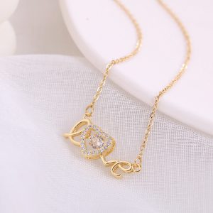 Valentine's Day Gift: Stylish New Titanium Steel Love Necklace for Women - Fashionable Clavicle Chain Jewelry