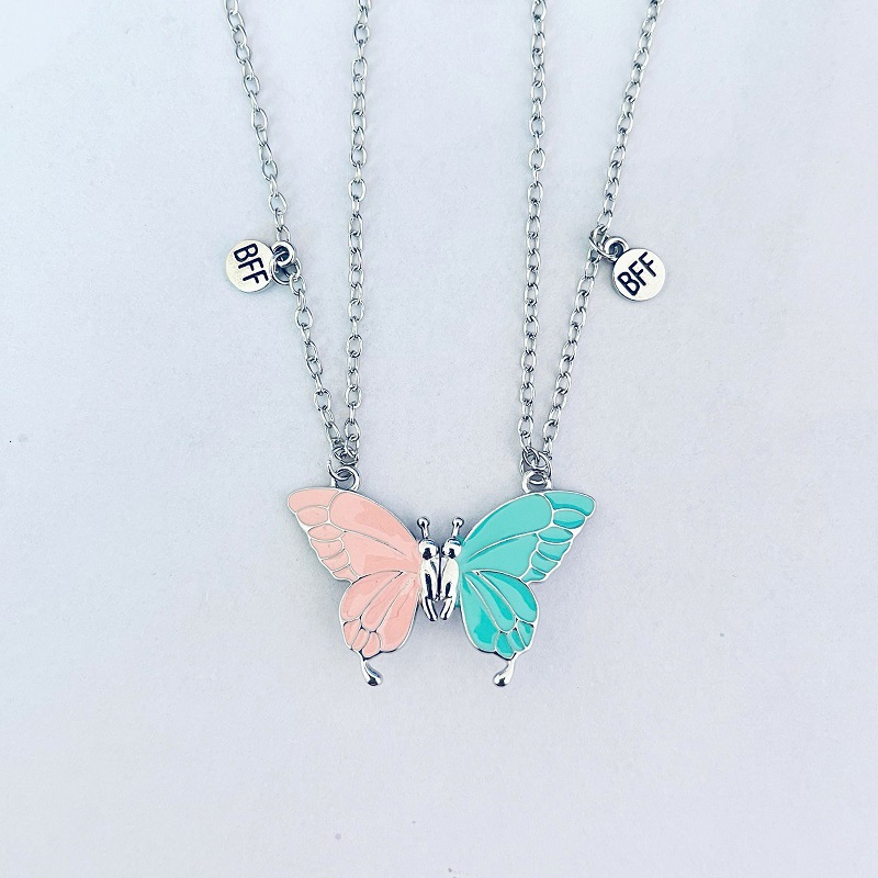 Charming Butterfly Couple Necklace - Creative Good Friend Pendant