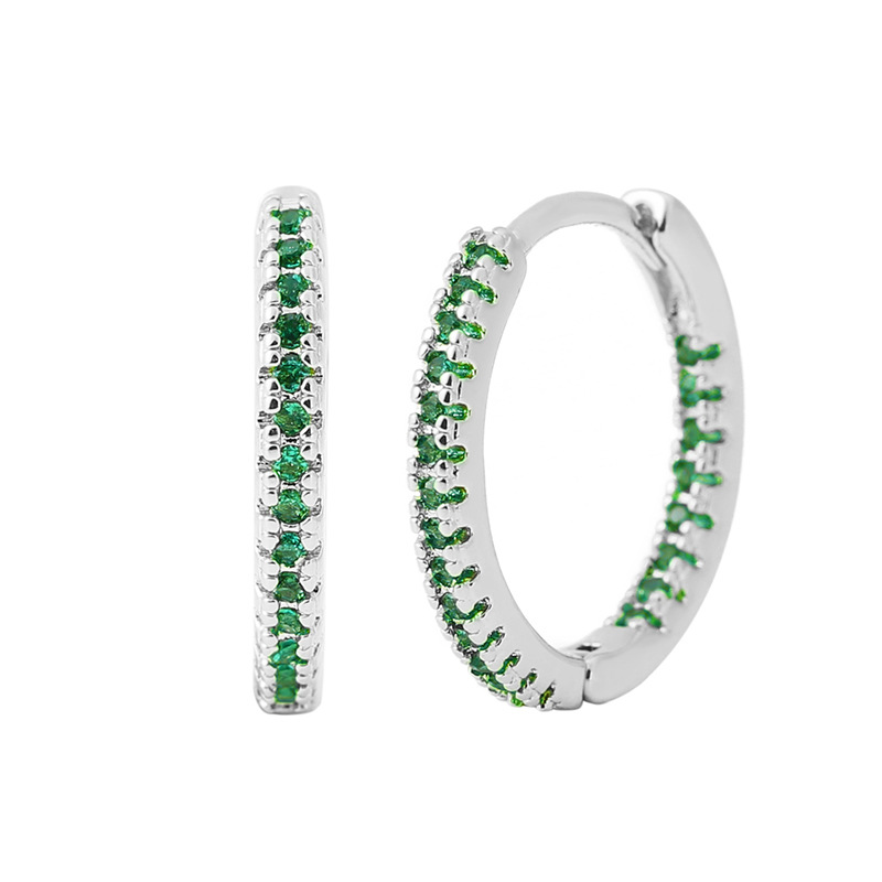 Elegant Multicolor Zircon Circle Female Earrings - Stylish Ear Clips - Image 4