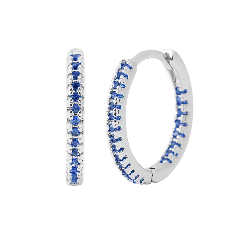 Elegant Multicolor Zircon Circle Female Earrings - Stylish Ear Clips - Image 5