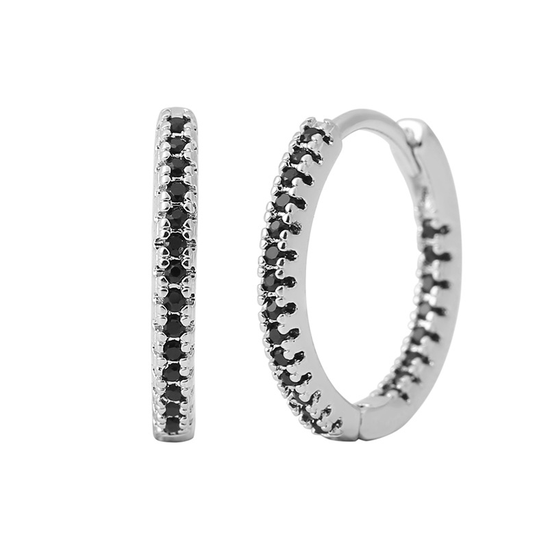 Elegant Multicolor Zircon Circle Female Earrings - Stylish Ear Clips - Image 6