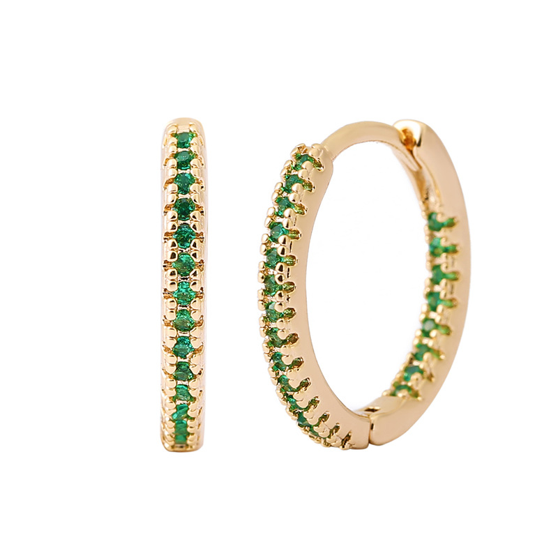 Elegant Multicolor Zircon Circle Female Earrings - Stylish Ear Clips - Image 12