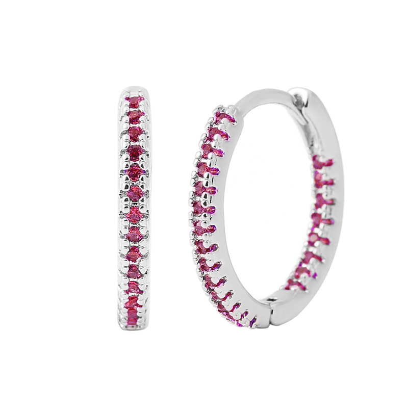 Elegant Multicolor Zircon Circle Female Earrings - Stylish Ear Clips - Image 13