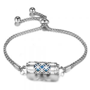 Adjustable Stainless Steel Wristband Perfume & Essential Oil Diffuser Bracelet