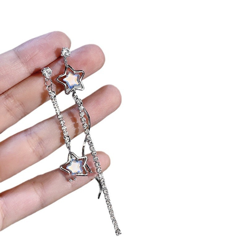 Asymmetric XINGX Tassel Stud Earrings for Women - Stylish & Unique Design - Image 4