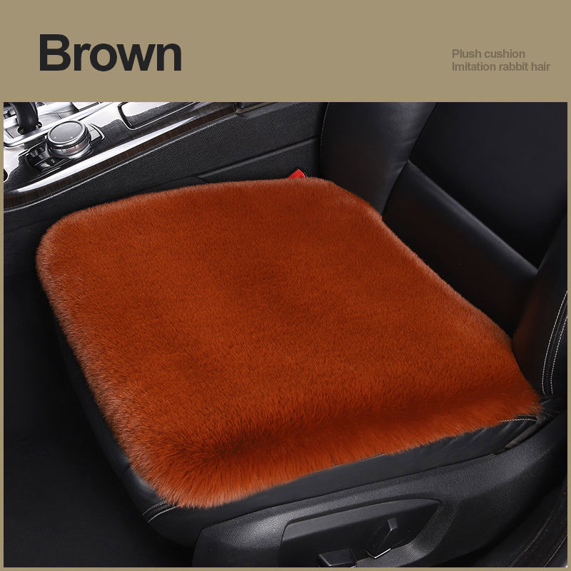 Winter Plush Car Seat Cushion - Single Square Seat Cover for Comfort - Image 2