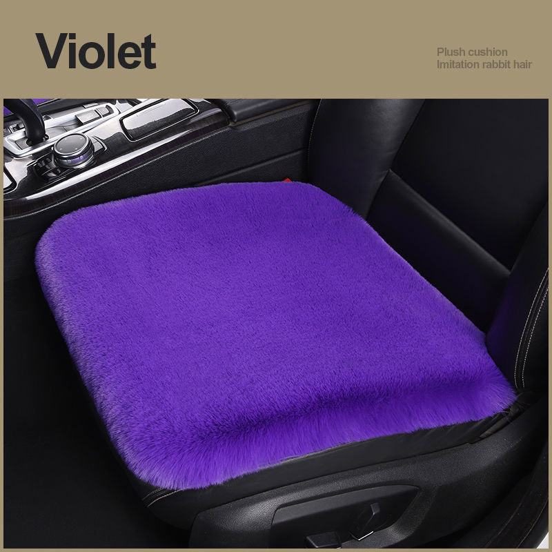 Winter Plush Car Seat Cushion - Single Square Seat Cover for Comfort - Image 3