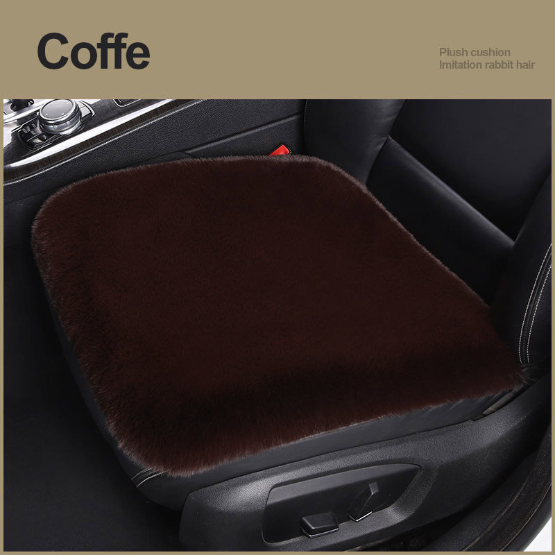 Winter Plush Car Seat Cushion - Single Square Seat Cover for Comfort - Image 4