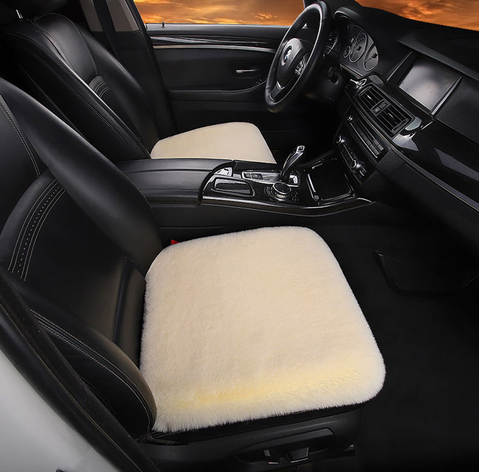 Winter Plush Car Seat Cushion - Single Square Seat Cover for Comfort - Image 11