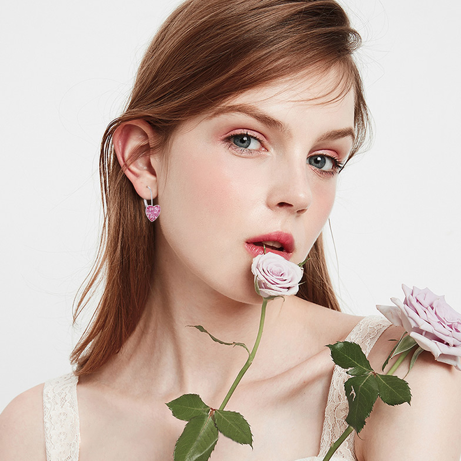 925 Sterling Silver Heart Leverback Small 10mm Dangle Hoop Earrings - Stylish & Elegant - Image 2