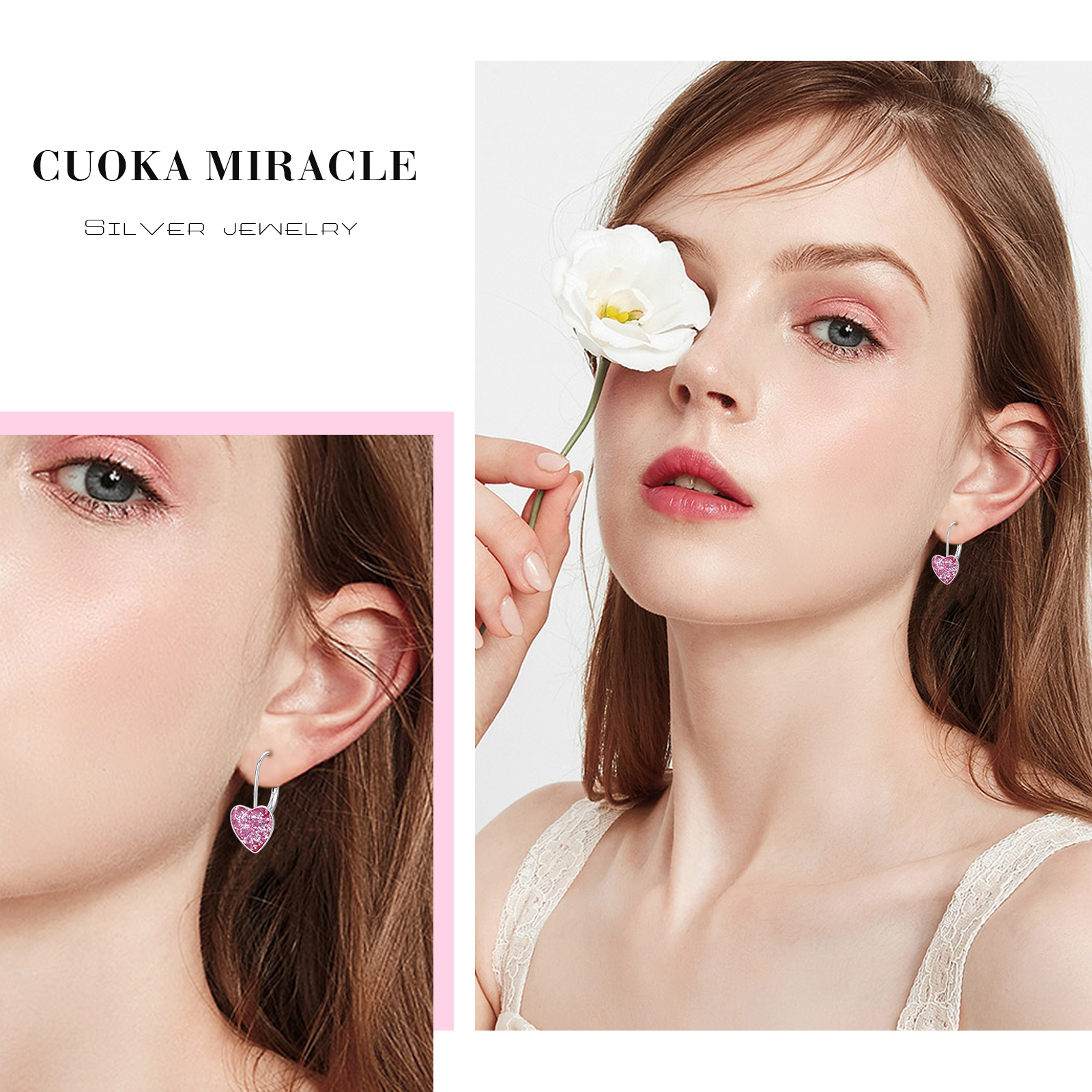 925 Sterling Silver Heart Leverback Small 10mm Dangle Hoop Earrings - Stylish & Elegant - Image 5