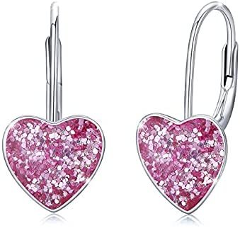 925 Sterling Silver Heart Leverback Small 10mm Dangle Hoop Earrings - Stylish & Elegant - Image 6