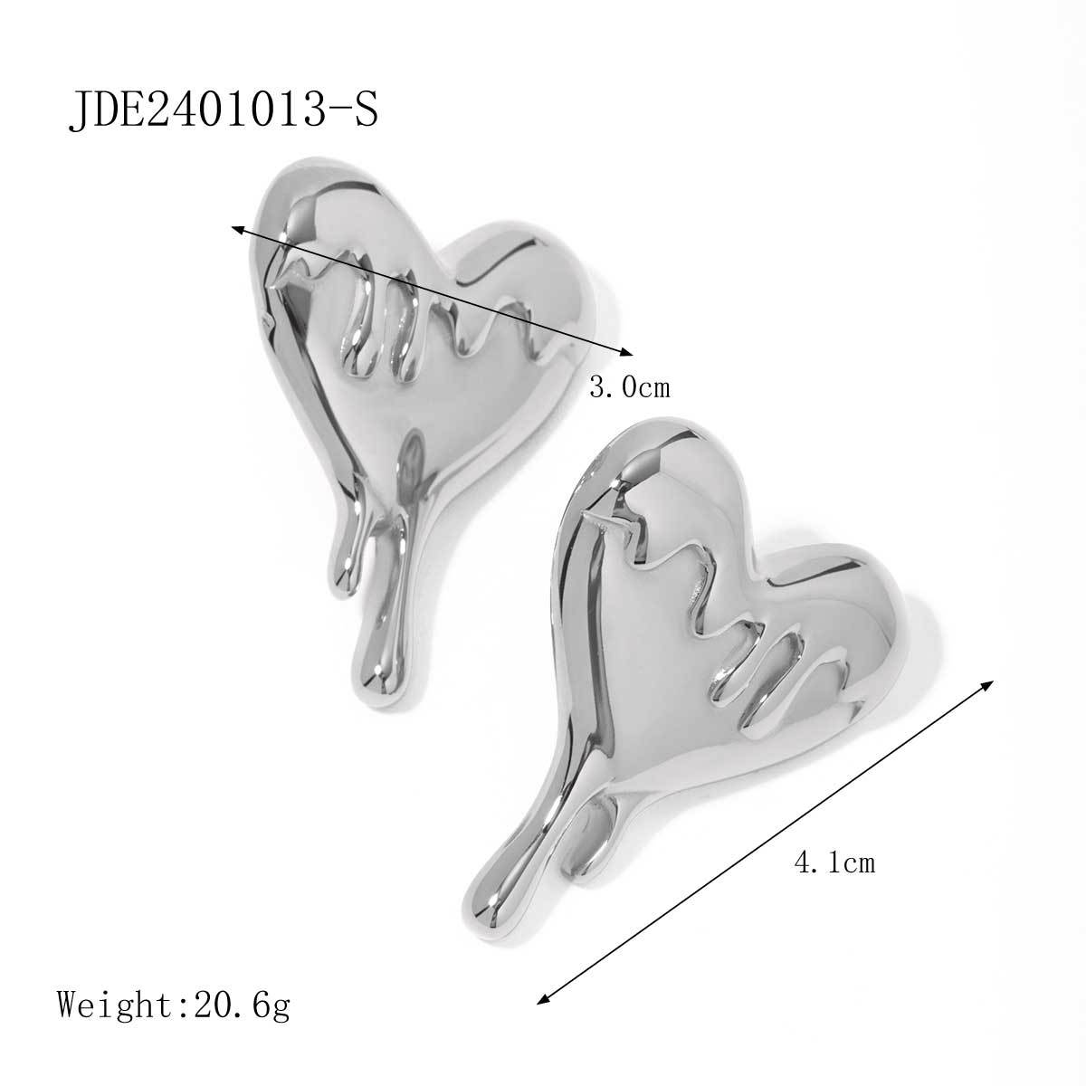 18K Gold Stainless Steel Heart-Shaped Melting Love Earrings for Elegance - Image 7