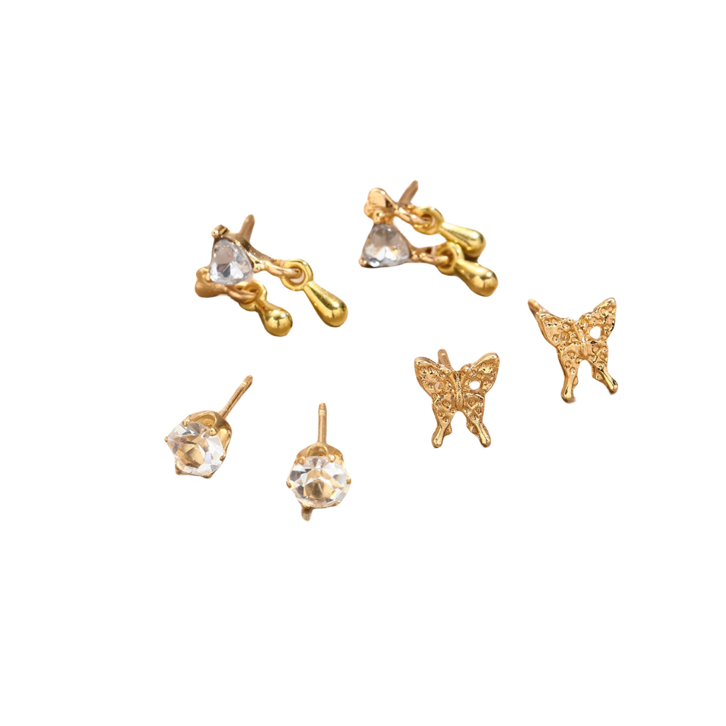 Charming 6-Piece Set of Women's Cute Liquid Butterfly Earrings for Special-Interest Design - Image 7