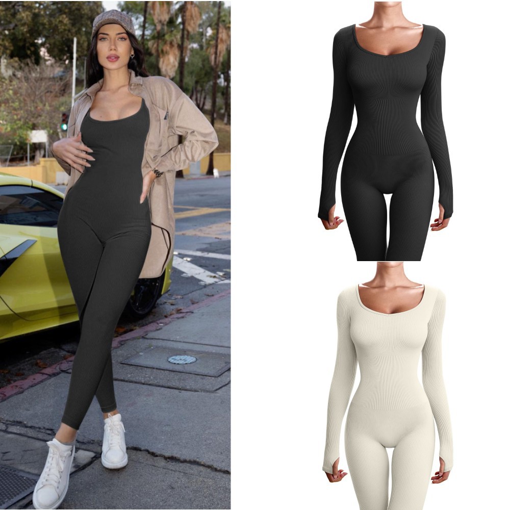 Women's Quick Dry Long Sleeve Sports Yoga Jumpsuit for Ultimate Comfort - Image 3