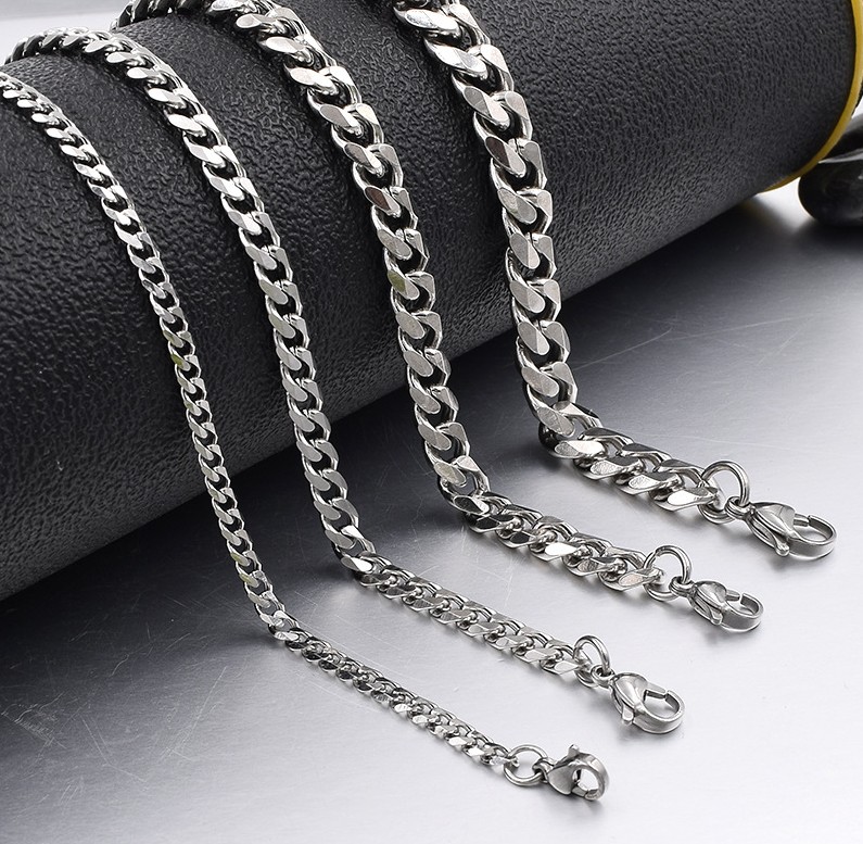 Stylish Cuban Chain Hip-hop Thick Six-sided Sweater Chain - Fade Resistant