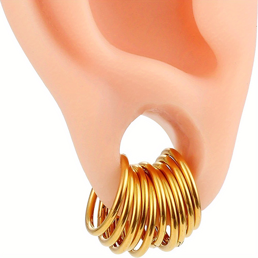 Stylish Stainless Steel Closed Stud Earrings for Effortless Elegance - Image 9
