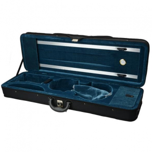Premium Black Square Violin Case with Thermometer & Secure Buckle