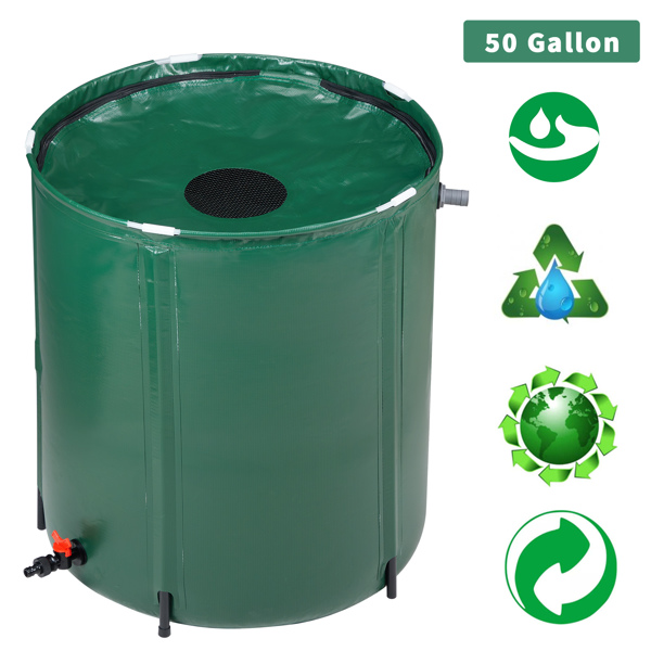50 Gallon Green Folding Rain Barrel - Efficient Water Collector for Eco-Friendly Living - Image 4