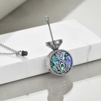 925 Sterling Silver Yoga Lotus Urn Necklace with Abalone Shell for Memorial Cremation Jewelry - Image 3