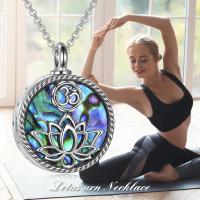 925 Sterling Silver Yoga Lotus Urn Necklace with Abalone Shell for Memorial Cremation Jewelry - Image 6
