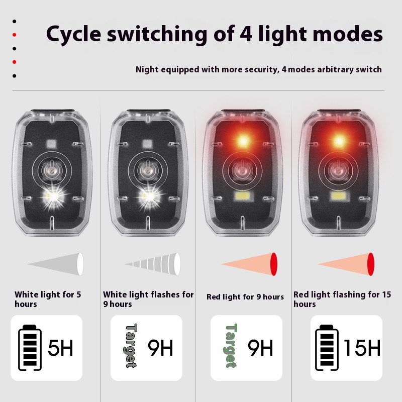 West Rider Bicycle Two-Color Mini Taillight - Night Safety Warning Light - Image 2